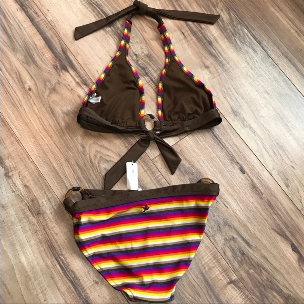 ‼️S🚫LD‼️ NWT Aerie Bikini Set Swimsuit Multicolor - Picture 6 of 7